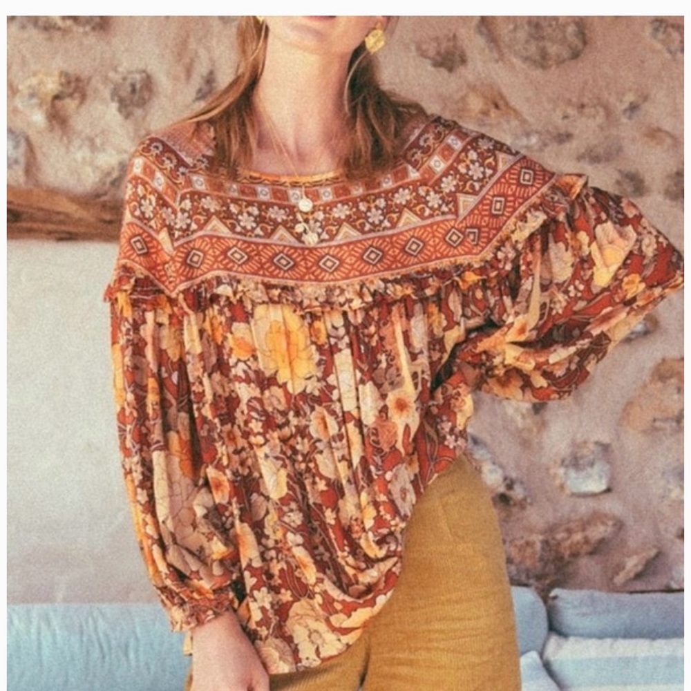 Spell Amethyst Rust Blouse Medium - image 1